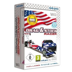 Drag and Stock Racer with Steering Wheel Nintendo Wii